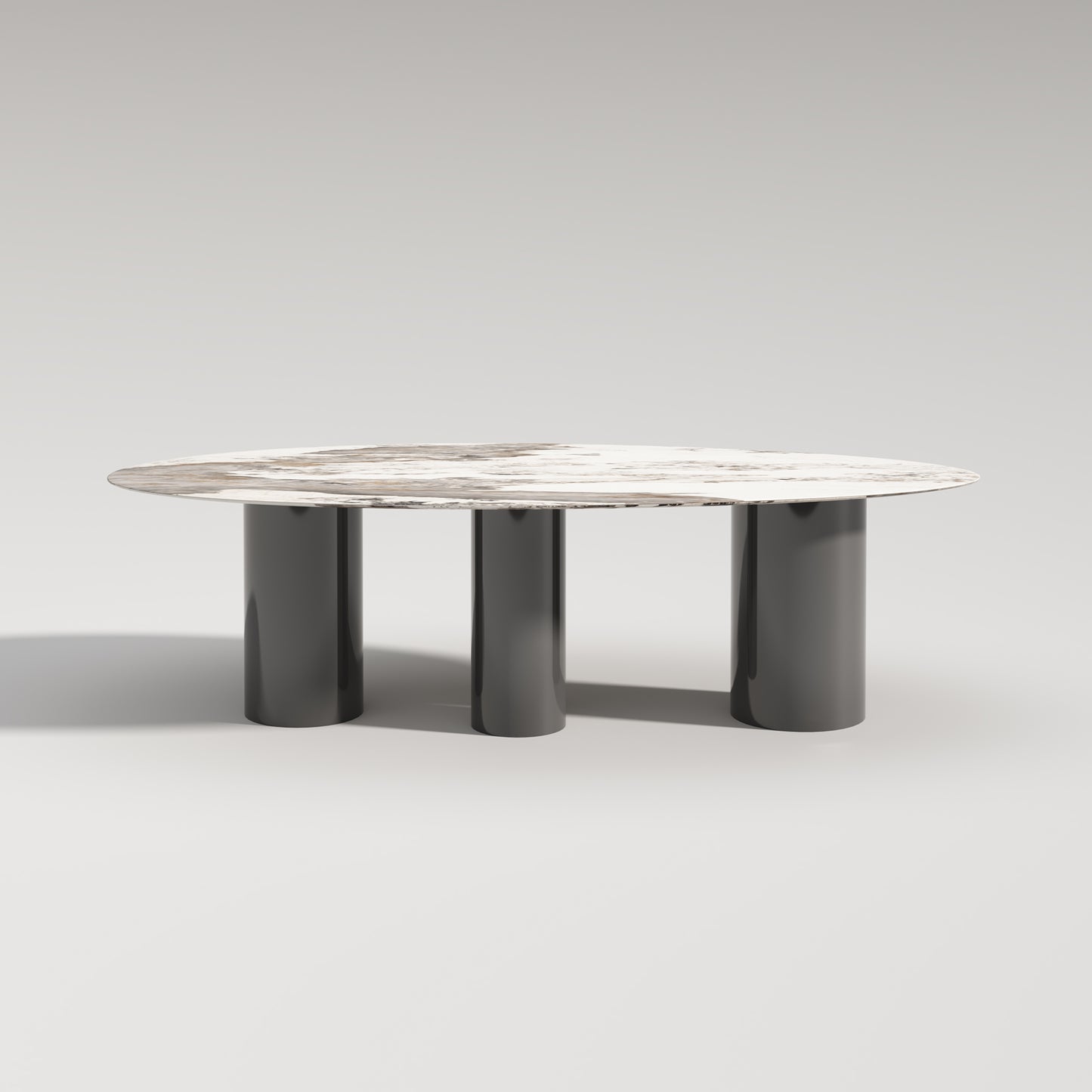 Lagos Pandora Sintered Stone Top Oval Rain Drop Shape Dining Table With Steel Legs 1.8m