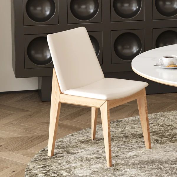 YILARA Modern Style Dining Chair Solid Timber Frame And Legs With PU Leather Foam Seat