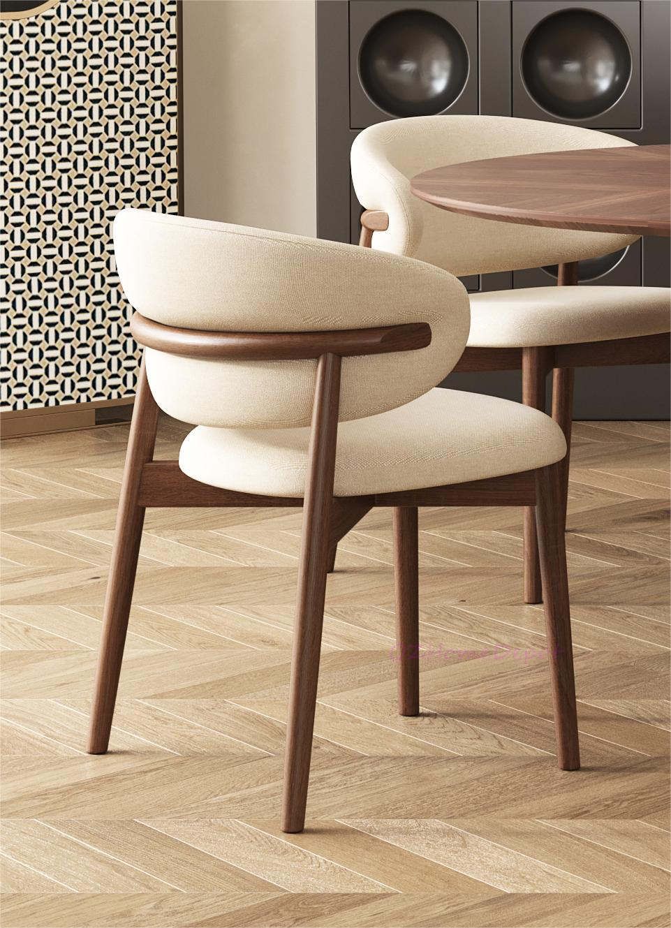CALLIOPE Walnut Color Timber Round Style Dining Table 1.2m/1.35m
