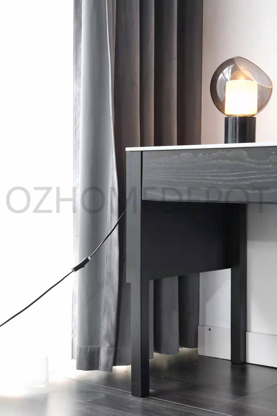Zita Sintered Stone Top Designer Study Desk With Drawers Steel Legs Home Office Desk 1.6m