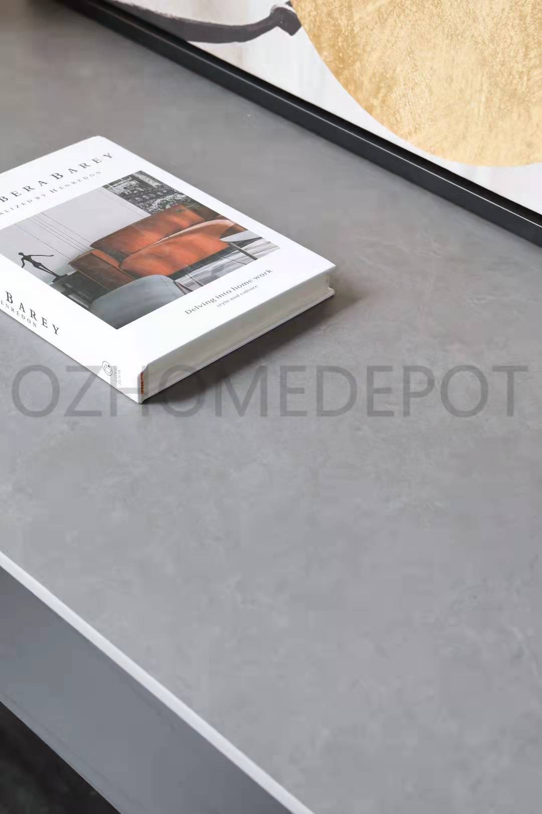 Zita Sintered Stone Top Designer Study Desk With Drawers Steel Legs Home Office Desk 1.6m