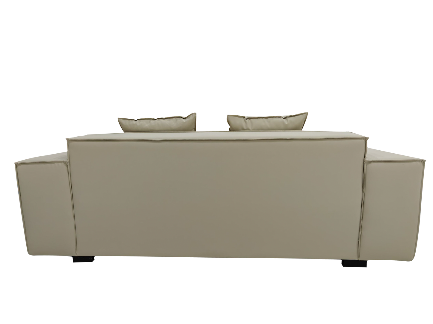 TOFU Beige Color Hi-Tech Synthesized Leather Two Seat Sofa Small Sofa Lounge 2m