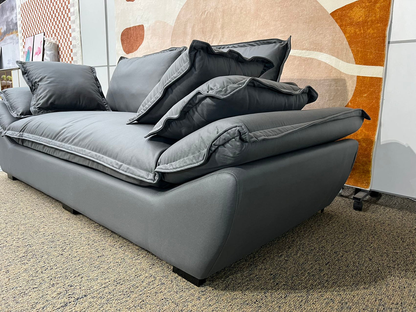 Sailboat Dark Blue Color Hi-Tech Fabric Two Seat Sofa Small Sofa Lounge 2.1m