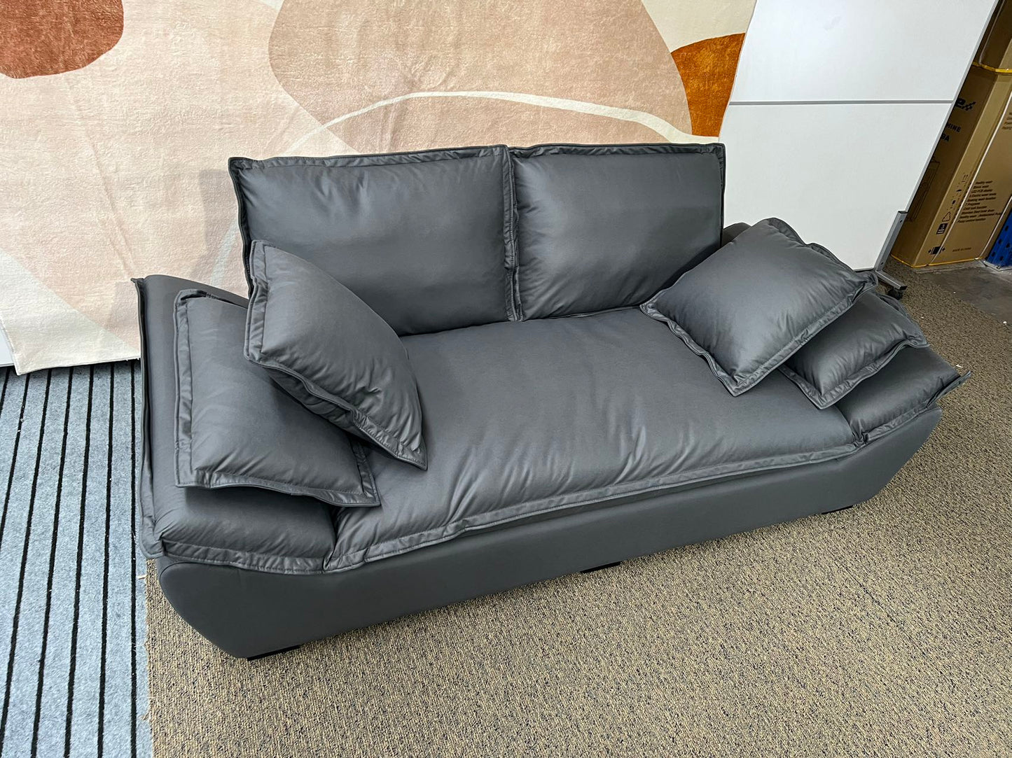 Sailboat Dark Blue Color Hi-Tech Fabric Two Seat Sofa Small Sofa Lounge 2.1m