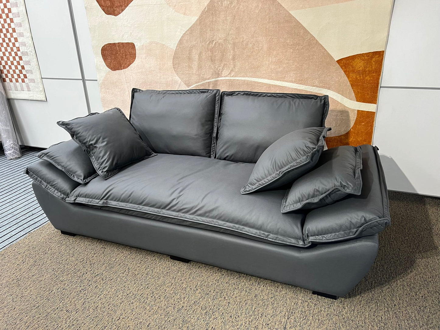 Sailboat Dark Blue Color Hi-Tech Fabric Two Seat Sofa Small Sofa Lounge 2.1m
