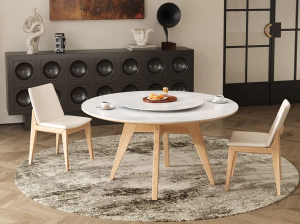 YILARA Modern Style Dining Chair Solid Timber Frame And Legs With PU Leather Foam Seat