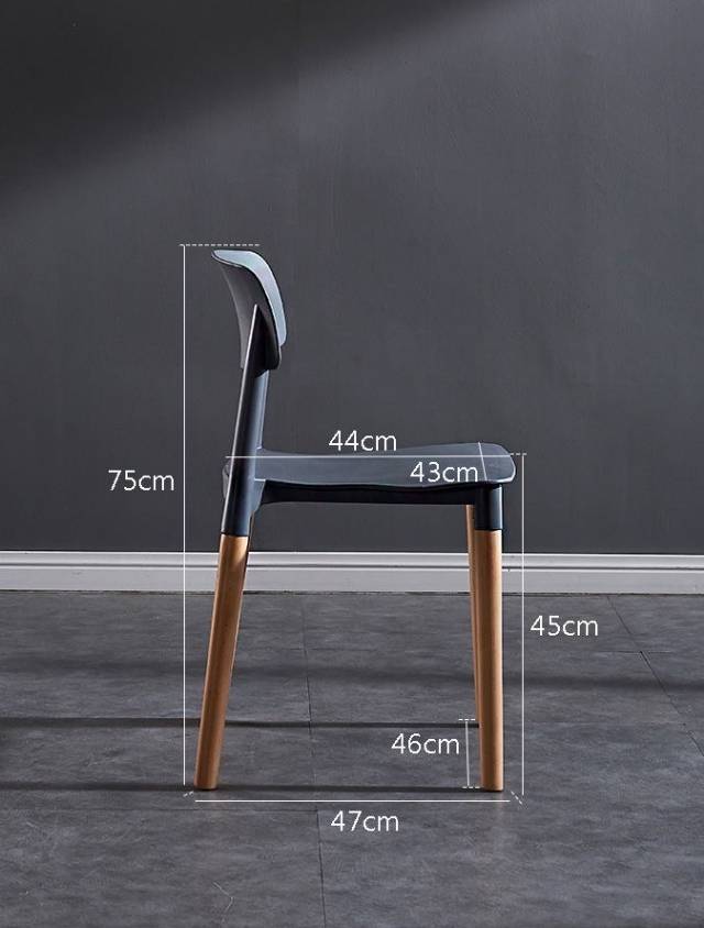 Simply Style White Color Dining Chair Office Chair With Wooden Legs PVC Seat and Frame
