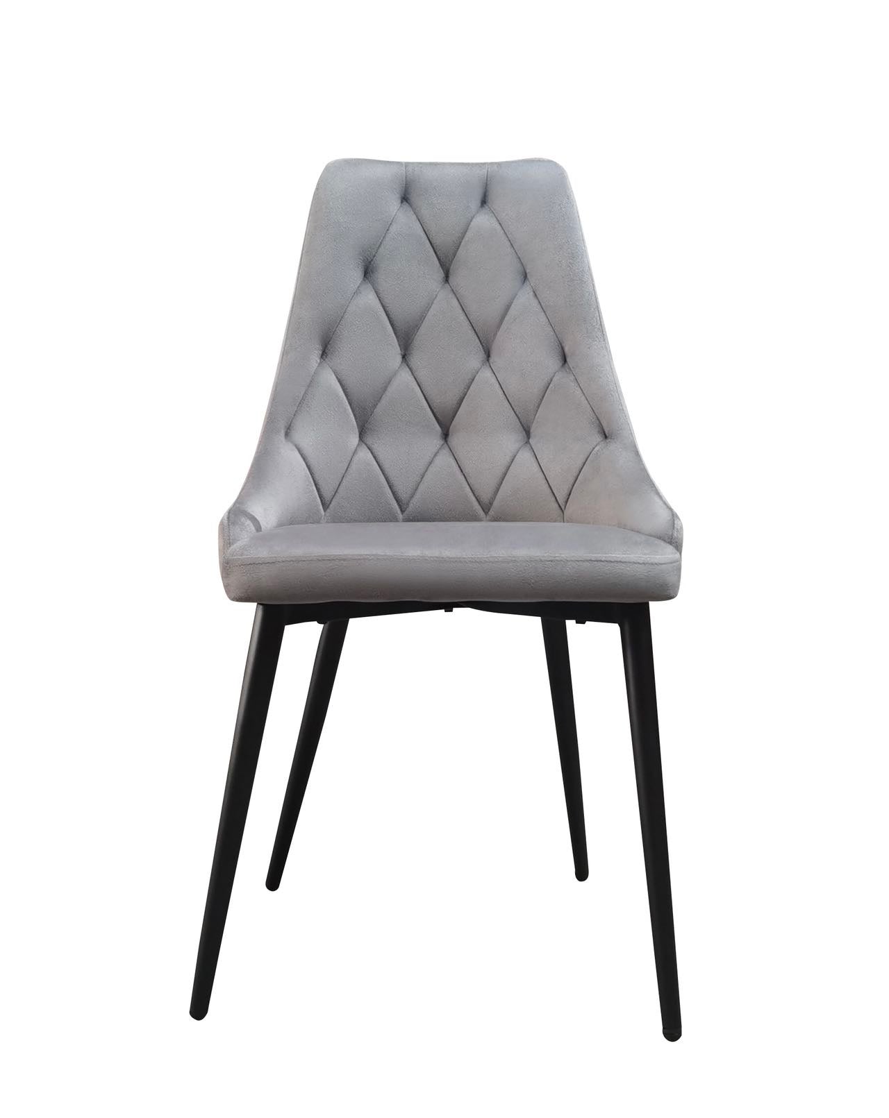 French Style High-Back Velvet Upholstered Grid Pattern Dining Chair