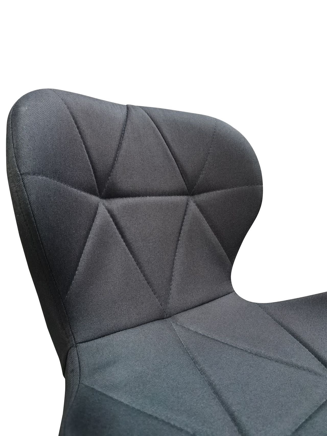 Diamond Style Black Color Simple Dining Chair Cotton Textured Seats With Timber Legs