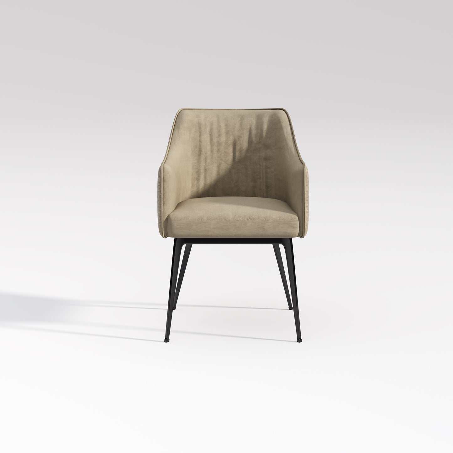 Dashiell Light Brown Slim Leg Style Dining Chair Arm Chair Microfiber Leather With Extra Thick Seat Cushion