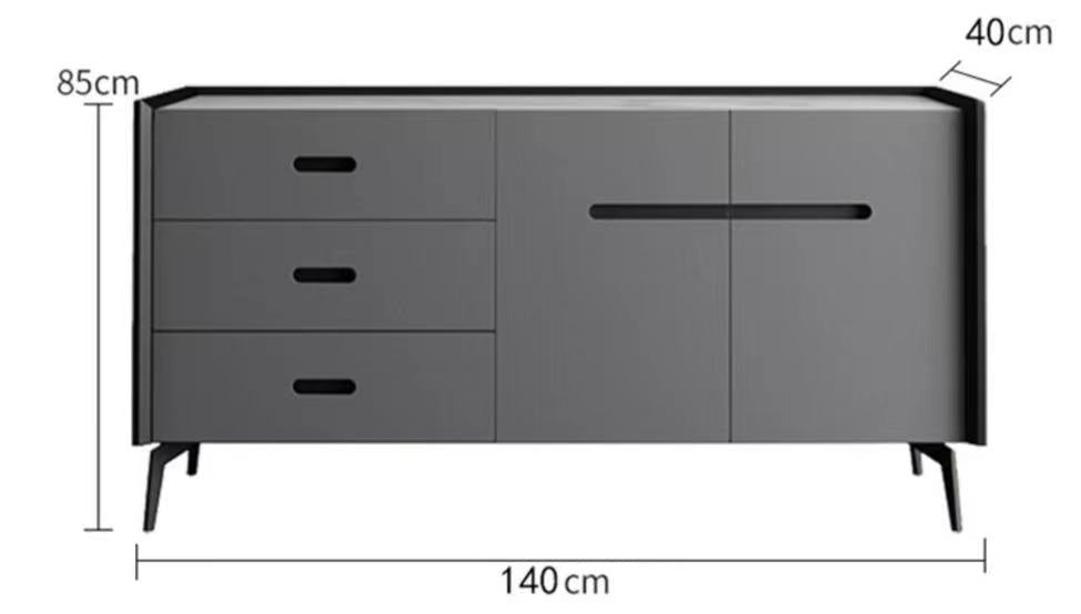 Chimney Buffet Sideboard Cabinet Cultured Marble Top Solid Timber Buffet 1.4m