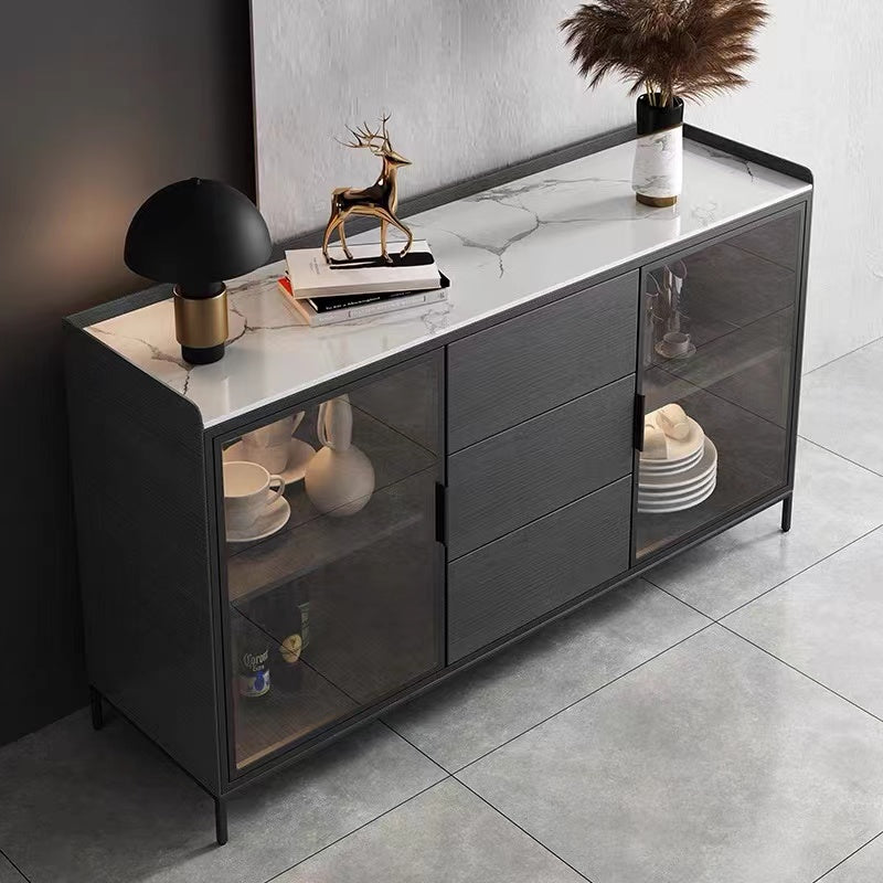Vickie Buffet Sideboard Cabinet Sintered Stone Top Solid Timber Buffet