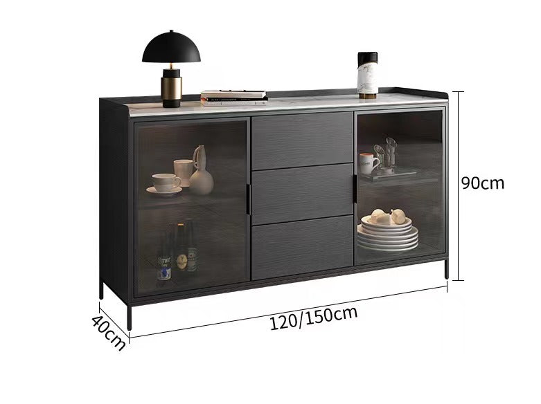 Vickie Buffet Sideboard Cabinet Sintered Stone Top Solid Timber Buffet