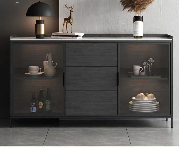 Vickie Buffet Sideboard Cabinet Sintered Stone Top Solid Timber Buffet