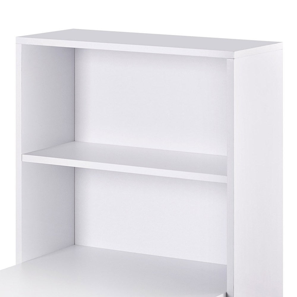 Simple Style White Color Study Desk With Book Shelf And Side Storage Student Apartment 1.2m