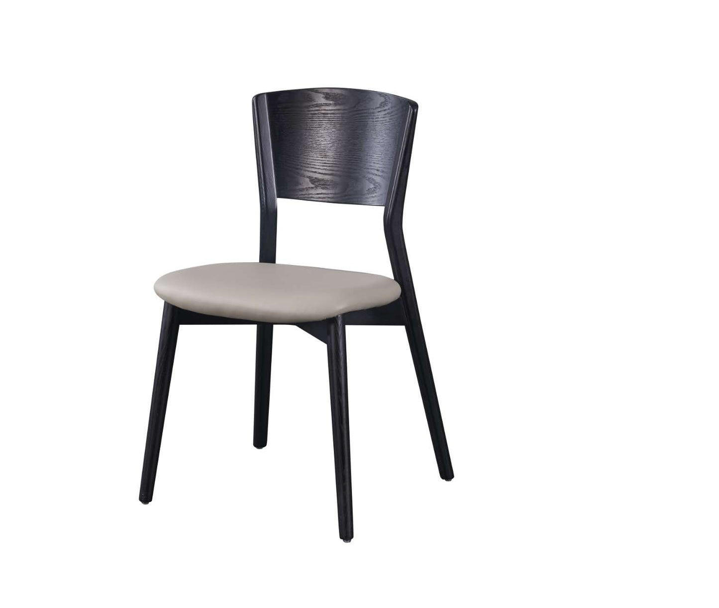 Euro Style Black Wooden Dining Chair Office Chair With Microfiber Leather Wrapped Seat High Back