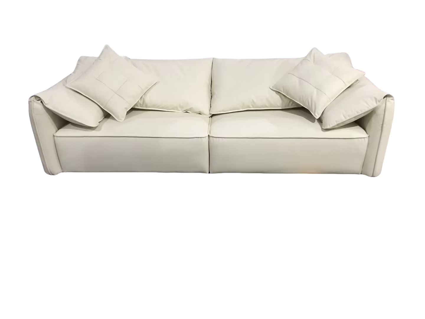 Designer Elephant Ear Beige Color Fabric 3 Seater Sofa Medium Sofa Lounge 2.4m