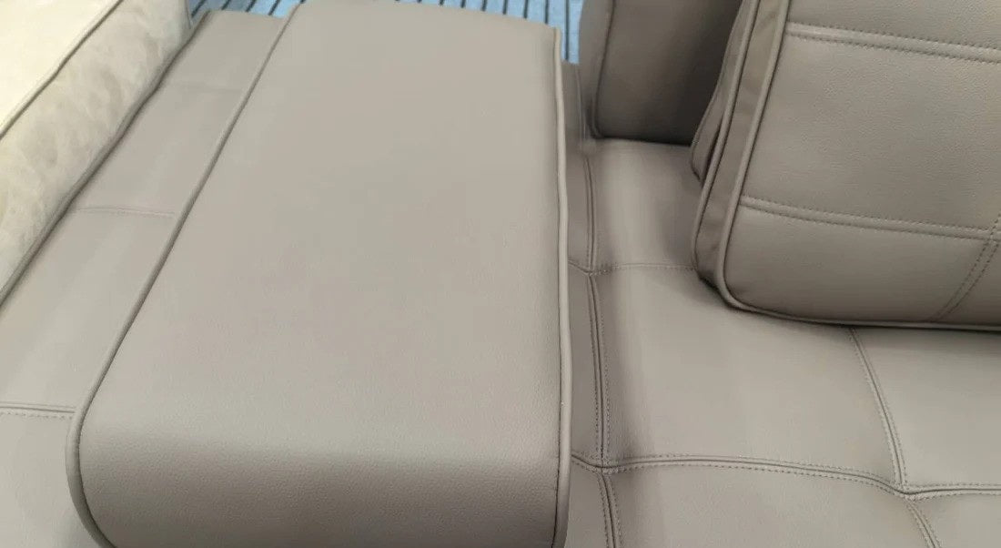 LAURENCE Light Brown Color Genuine Leather Sofa With Chase Large Sofa Lounge L Shape Sofa 3.64m