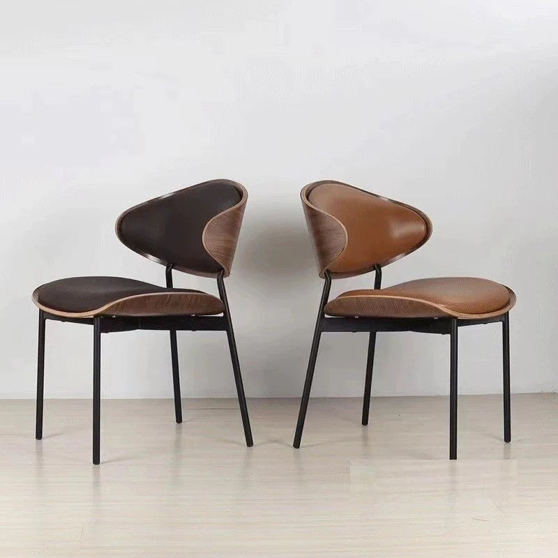 EAMES Premium Designer Dining Chair Office Chair Microfiber Leather Wrapped Seat With Metal Legs