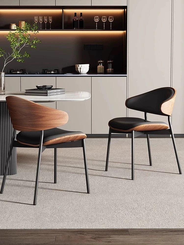 EAMES Premium Designer Dining Chair Office Chair Microfiber Leather Wrapped Seat With Metal Legs
