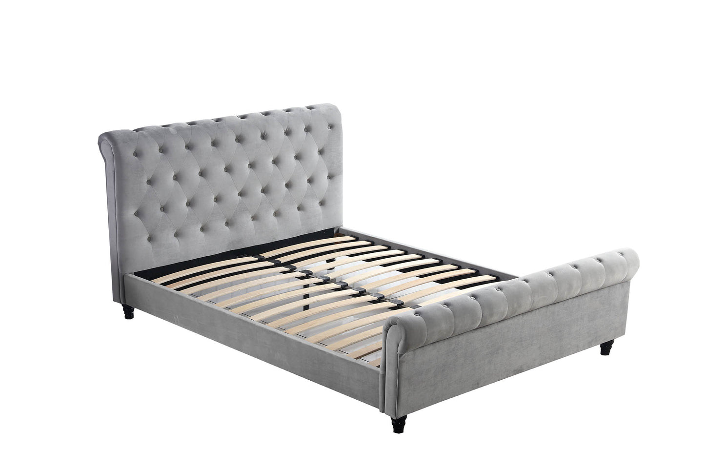 Buttons Style Design Flannelette Fabric High Quality Bed Frame Queen/King Size