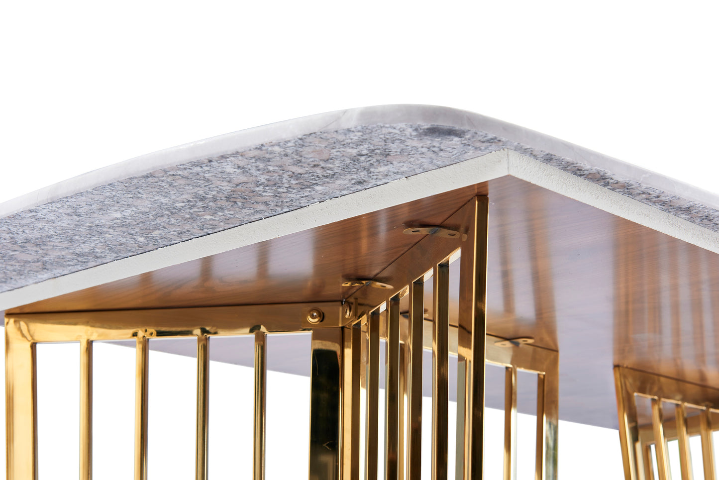 Rectangular Marble Stone Top Dining Table Golden High Gloss Base Frame 1.5m/1.8m