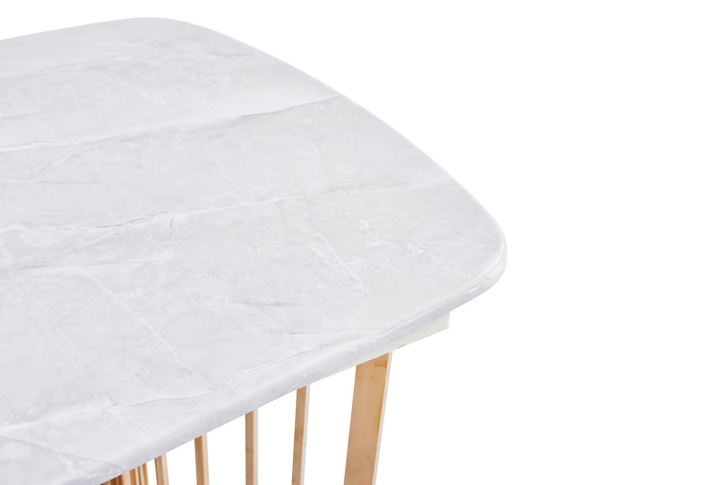 Rectangular Marble Stone Top Dining Table Golden High Gloss Base Frame 1.5m/1.8m