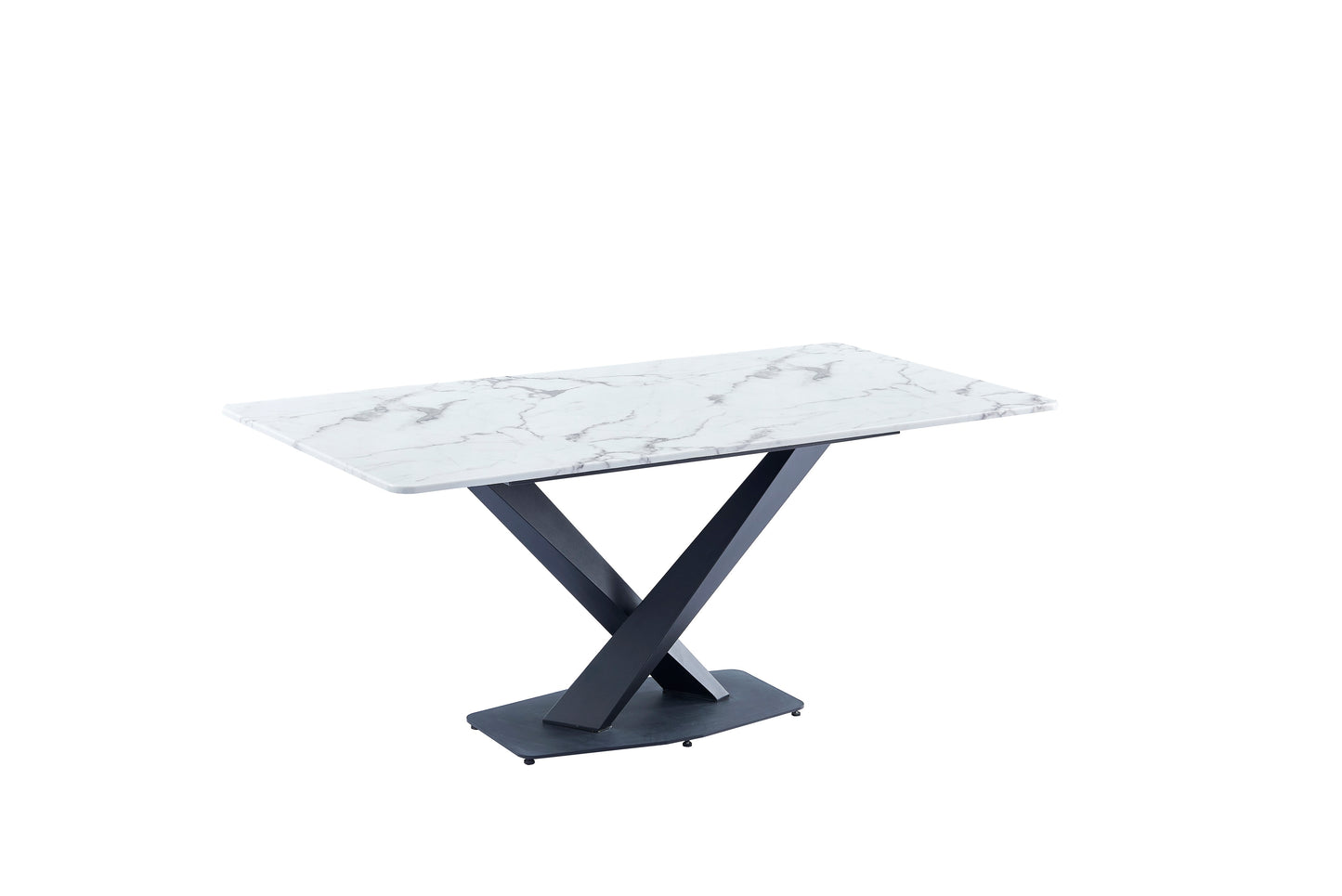 Italian Design Rectangular Round Corner Marble Stone Top Dining Table 1.5m/1.8m