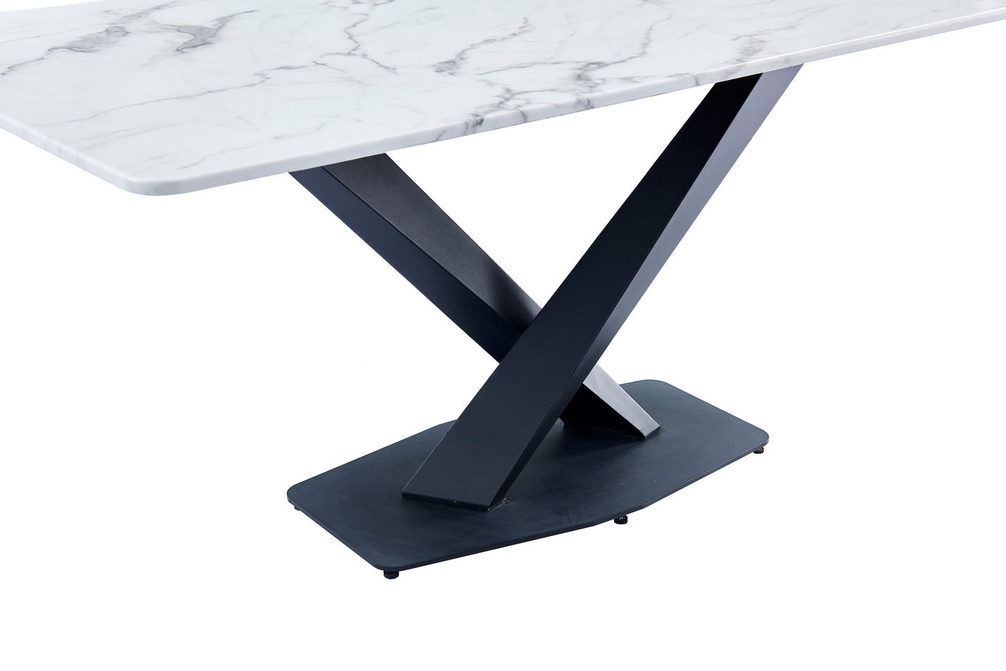Italian Design Rectangular Round Corner Marble Stone Top Dining Table 1.5m/1.8m