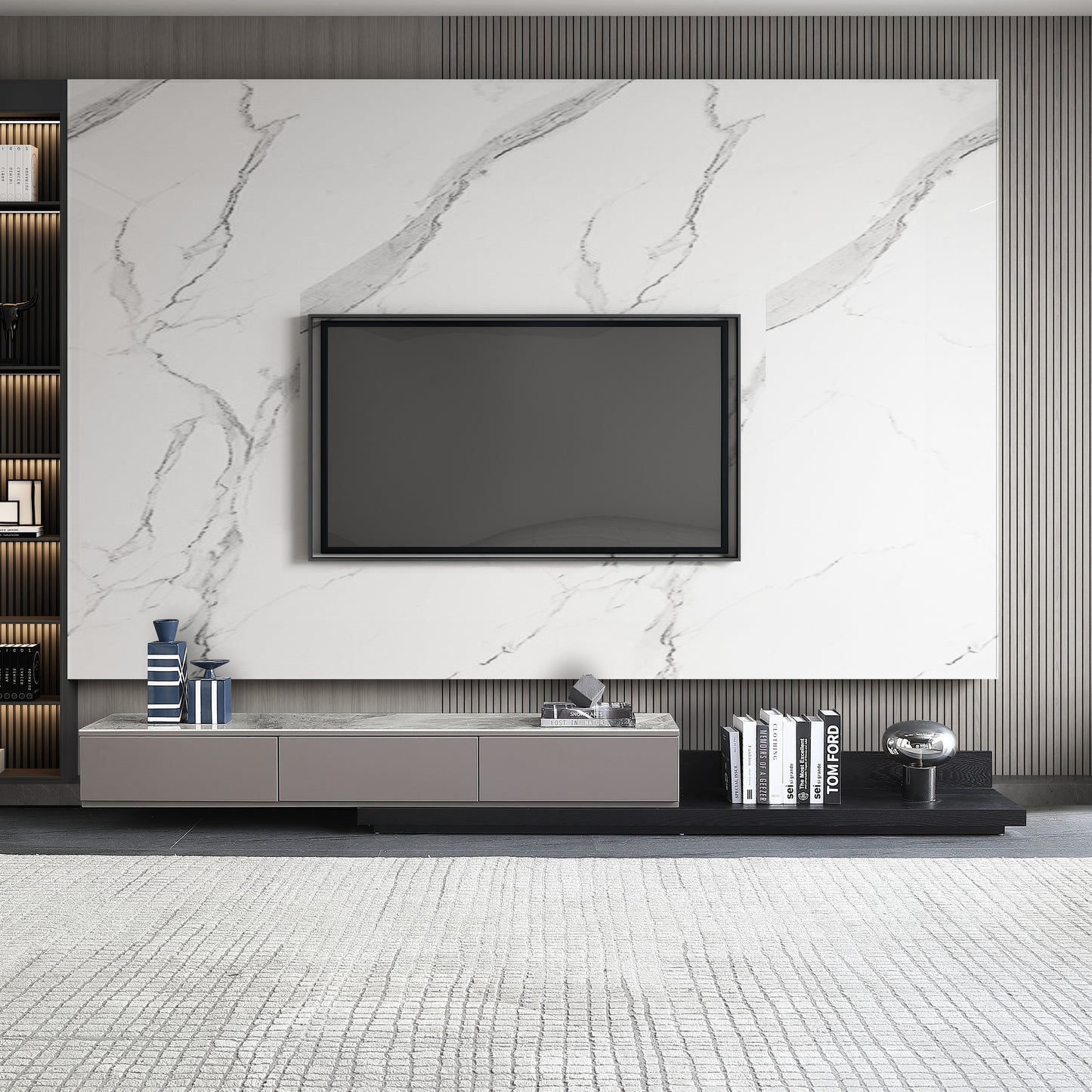 Milo Sintered Stone Top Extendable Entertainment Unit TV Unit TV Stand
