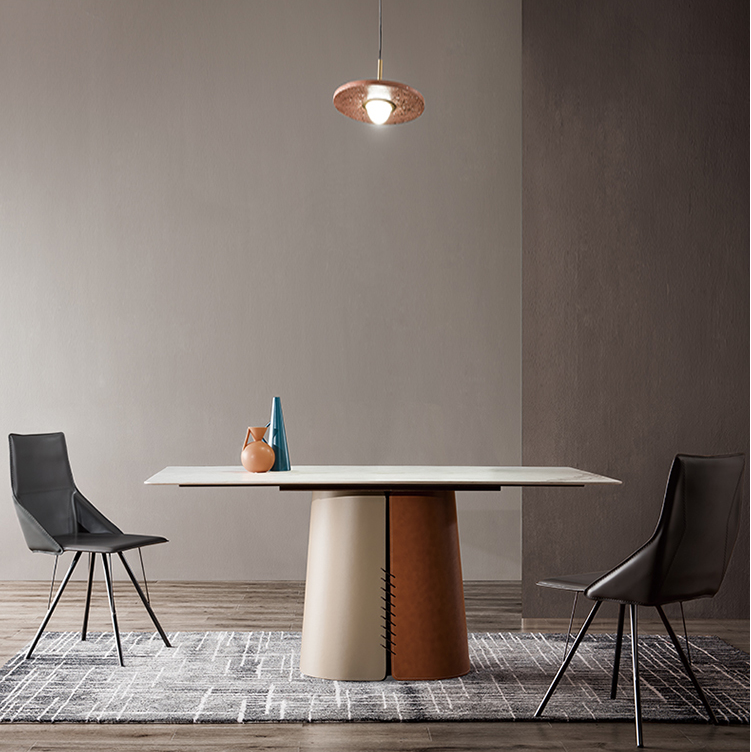 Helen Euro Design White Color Sintered Stone Marble Layout Dining Table 180cm