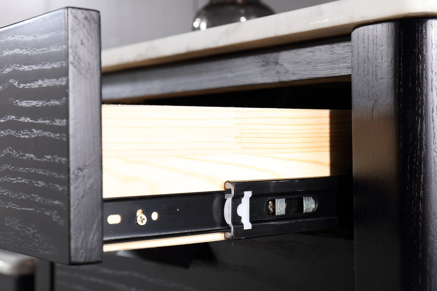 ACHER Mordern Style Coffee Table White Marble Top Wood legs With Drawer 1.3m