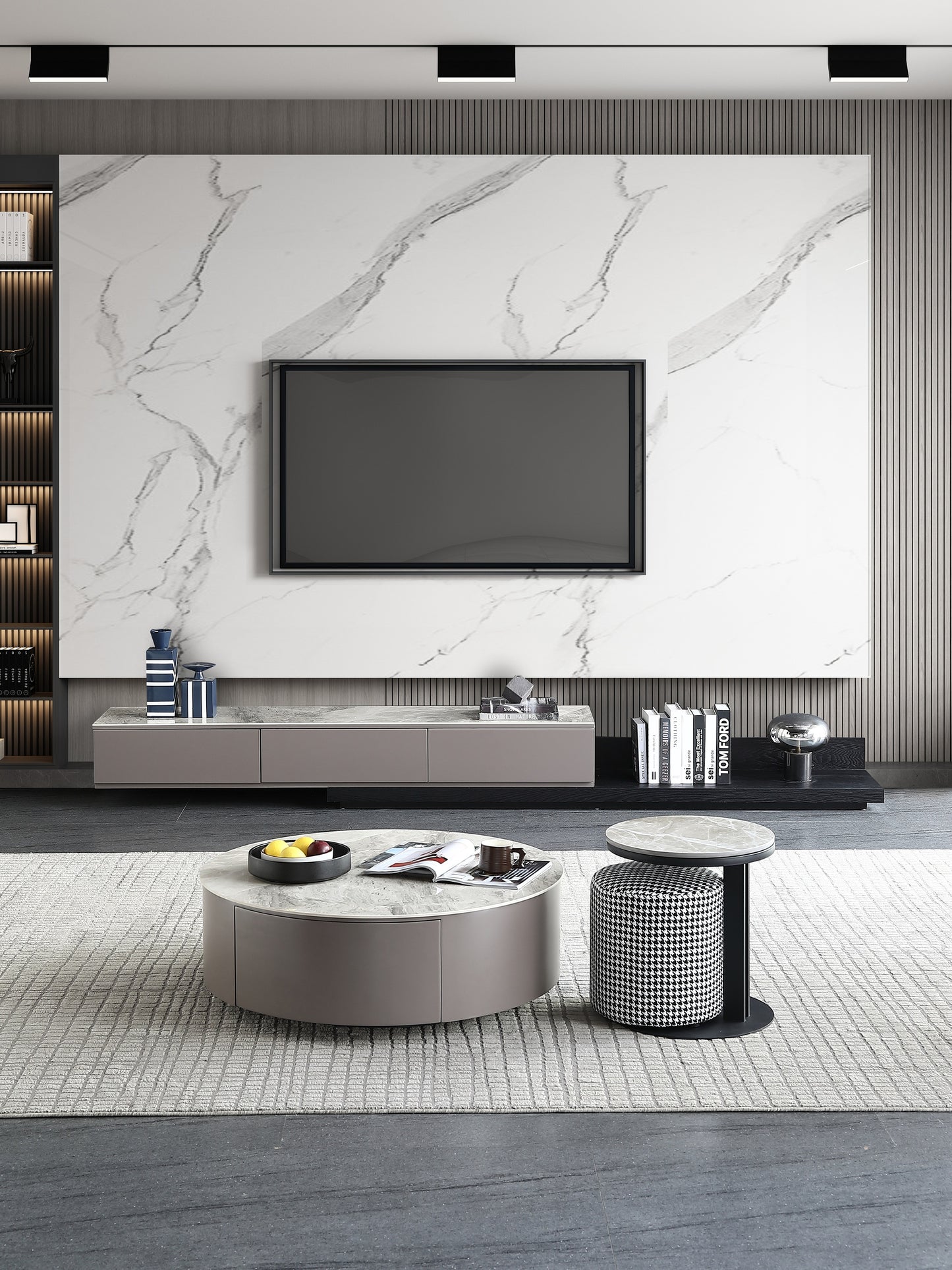 Milo Sintered Stone Top Extendable Entertainment Unit TV Unit TV Stand