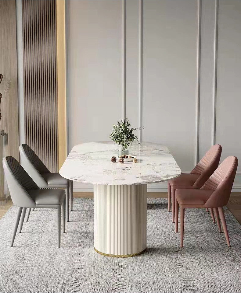 Masima Pandora Paint Oval Sintered Stone Top Dining Table High Gloss Finish 1.8m