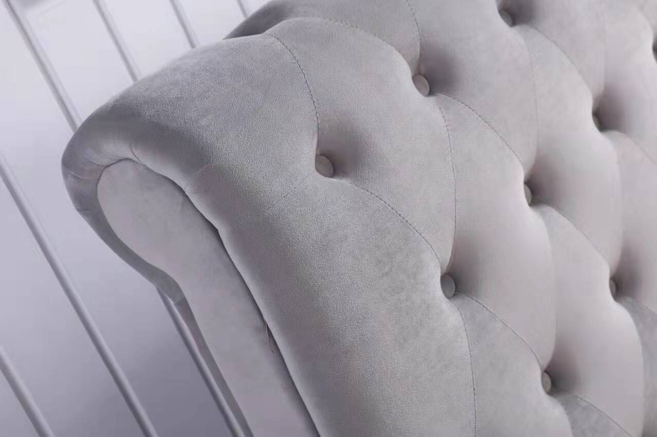 Buttons Style Design Flannelette Fabric High Quality Bed Frame Queen/King Size