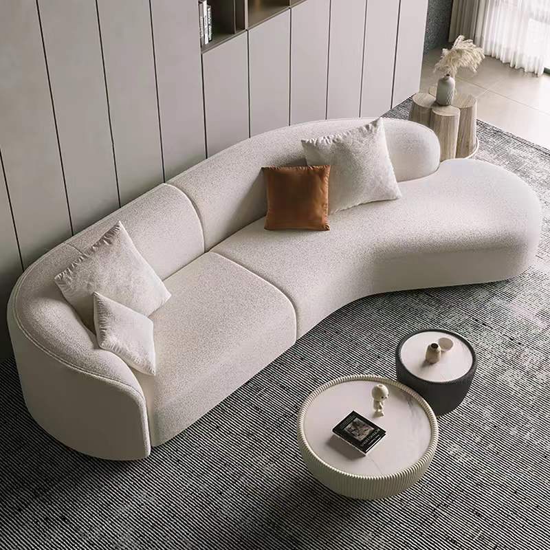 Skye 1046 Curved Velet Designer Sofa Louge Modern Fashion Design 4 Seater + Single Seat