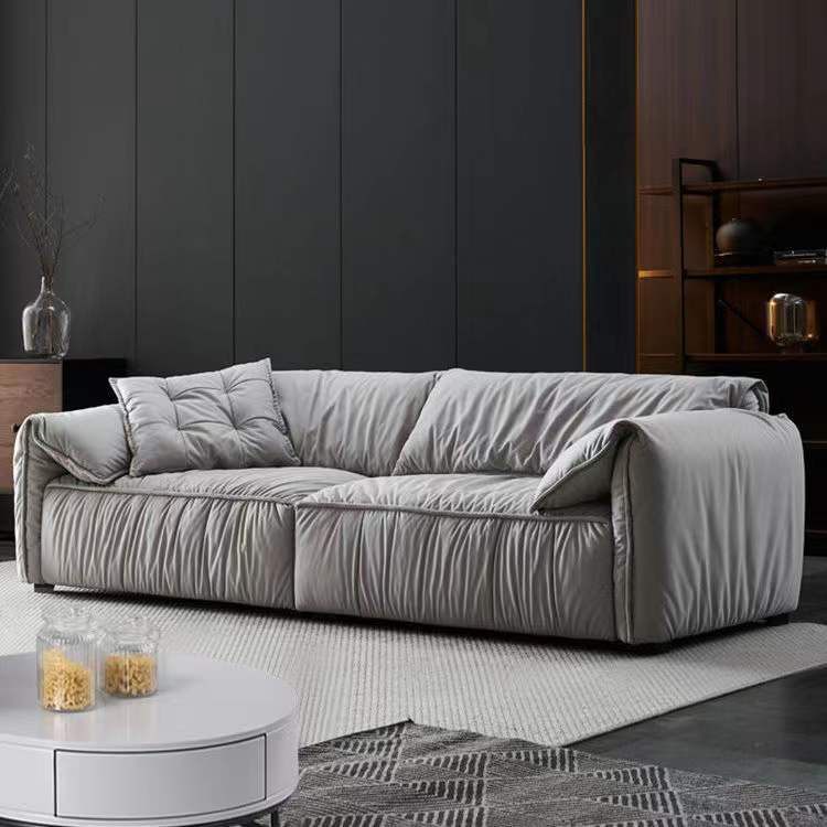 Designer Elephant Ear Down Feather Two Seat Fabric Sofa Muti Colors
