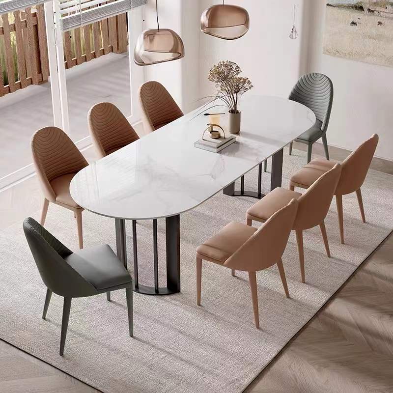 Luxury Leather Dining Chair Steel legs With Full PU Leather Wrap Superb Quality