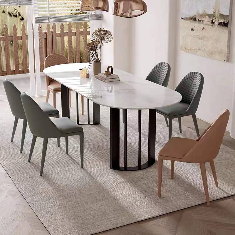 Luxury Leather Dining Chair Steel legs With Full PU Leather Wrap Superb Quality