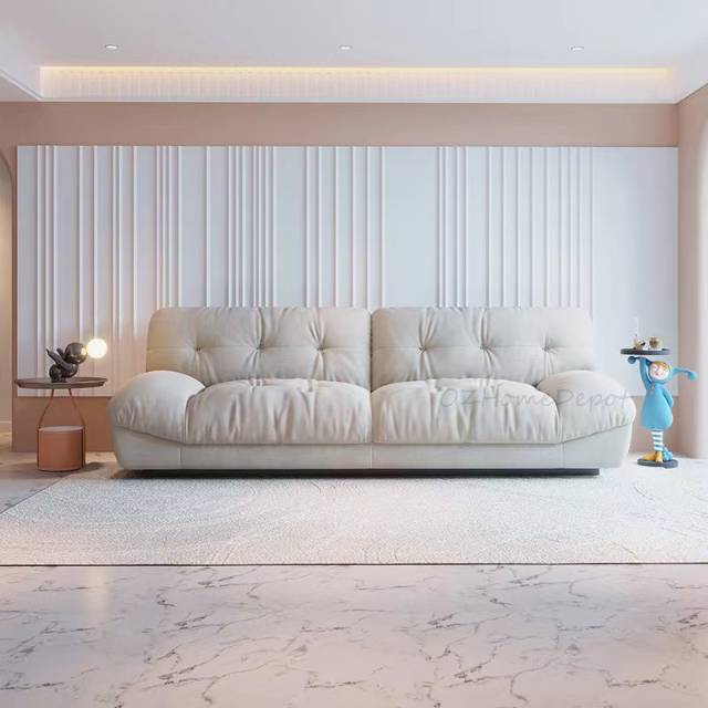 Modern Design Cloud Down Cushion Deep Seating Style 3 Seaters Fabric Sofa 2.4m/2.8m