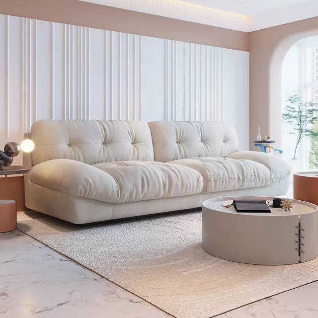 Modern Design Cloud Down Cushion Deep Seating Style 3 Seaters Fabric Sofa 2.4m/2.8m