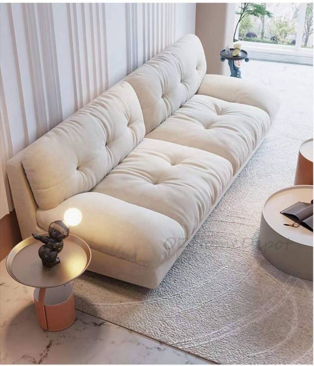 Modern Design Cloud Down Cushion Deep Seating Style 3 Seaters Fabric Sofa 2.4m/2.8m