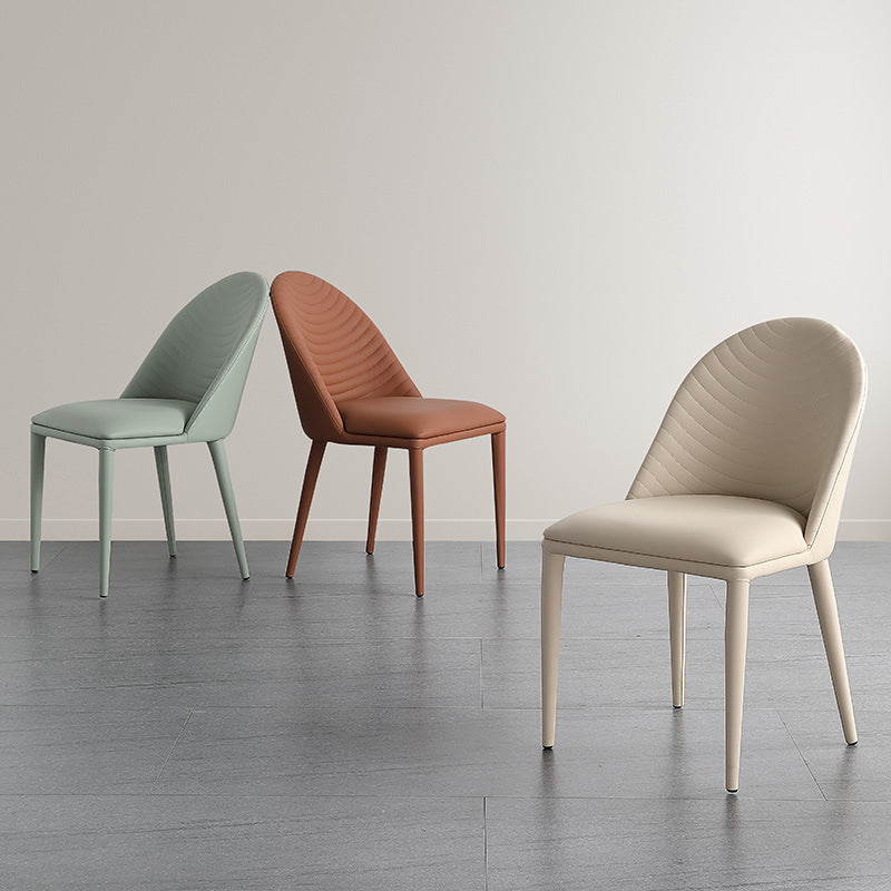 Luxury Leather Dining Chair Steel legs With Full PU Leather Wrap Superb Quality