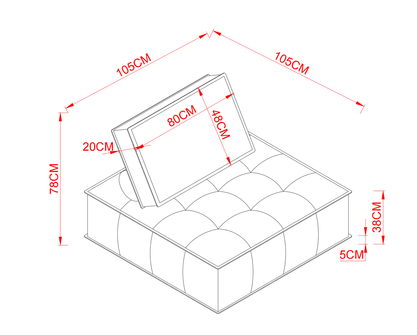 Fluffy Designer Tofu Block Style Fabric Single Sofa Designer Sofa Module Sofa