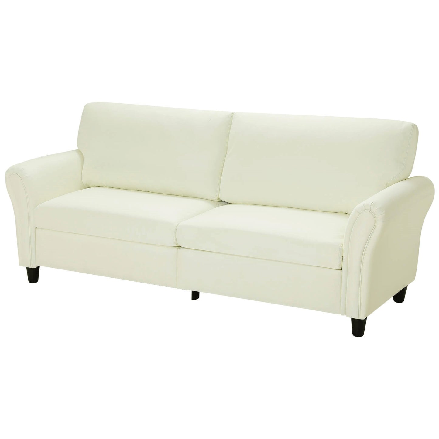 TRANA Miniminal Design Cream Color Two Seater Fabric Sofa Polyester Upholstery
