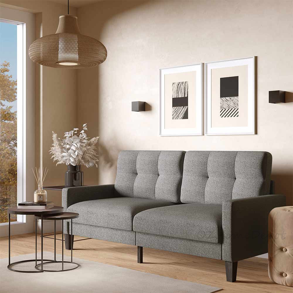 WEDGE Modern Simply Design Small 2 Seat Fabric Sofa Apartment Sofa Multi-color
