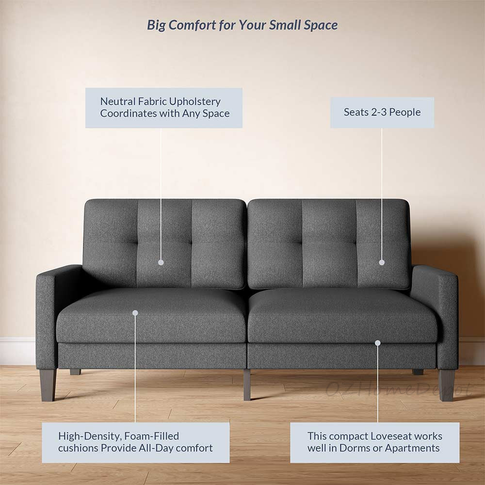 WEDGE Modern Simply Design Small 2 Seat Fabric Sofa Apartment Sofa Multi-color