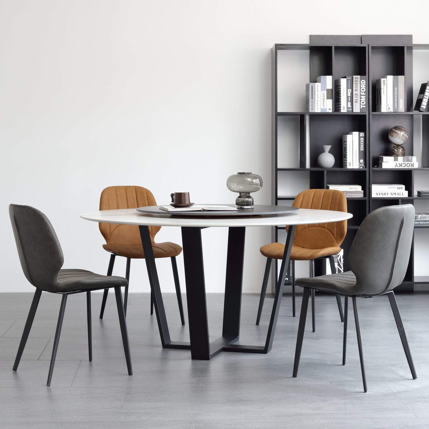 Superb Quality PU Leather Dining Chair With Steel Legs And Frame In Muti Colors