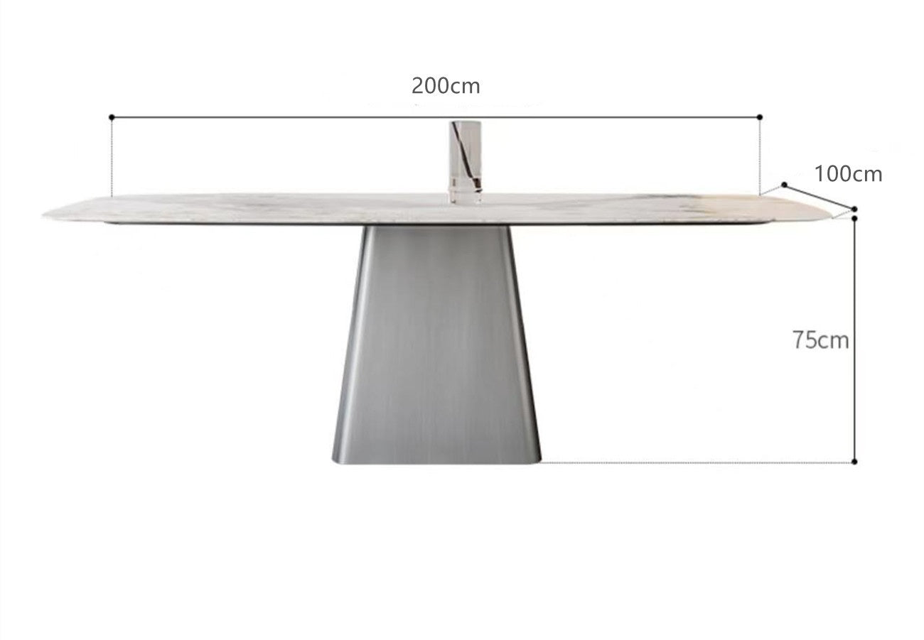 Pandora Paint Style Sintered Stone Top Dining Table Rectangular 2000mm x 1000mm