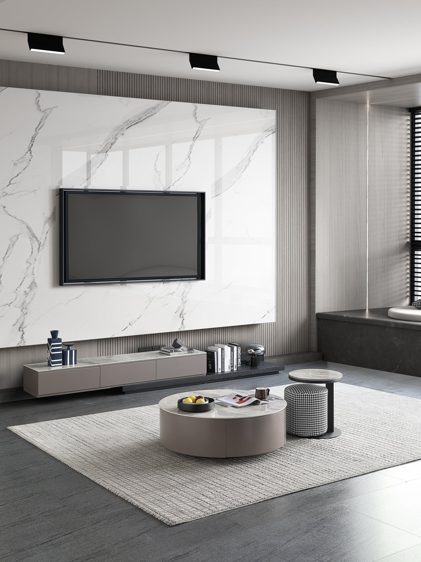 Milo Sintered Stone Top Extendable Entertainment Unit TV Unit TV Stand